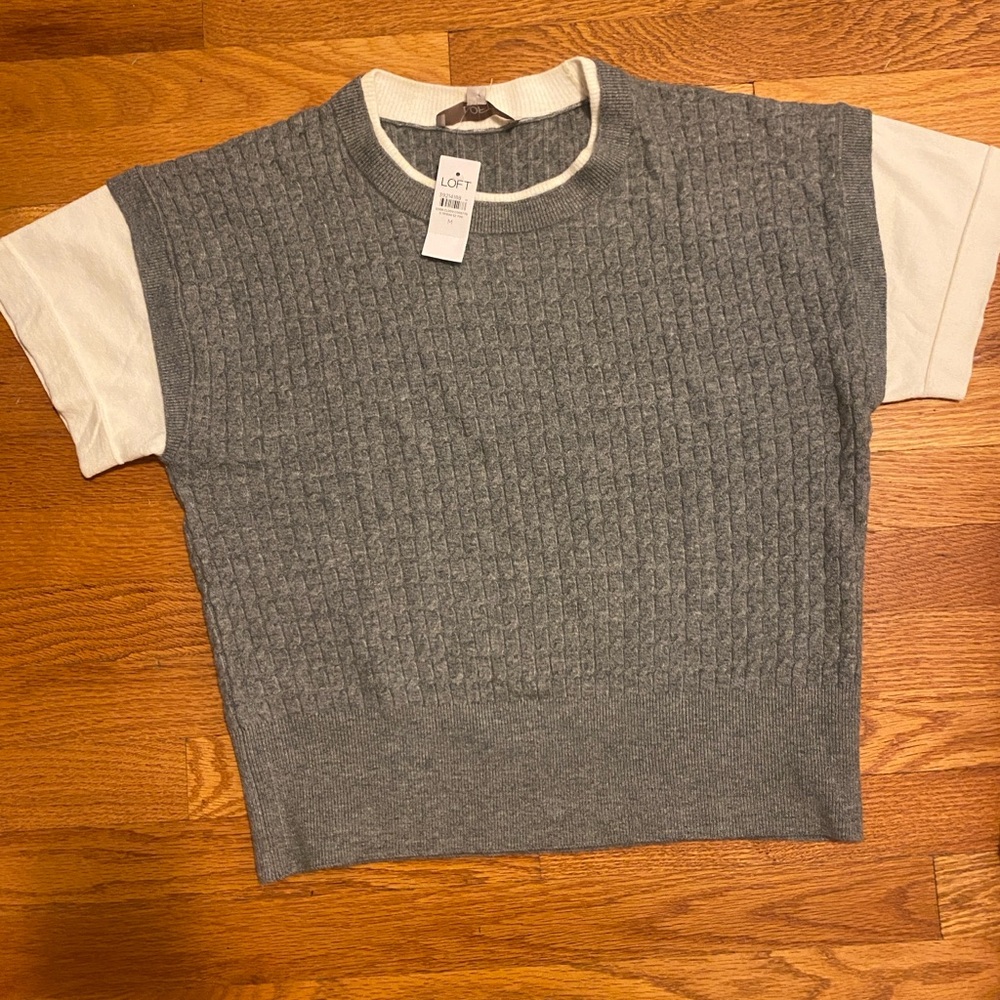 Loft Twofer Short Sleeve Sweater - M (NWT)